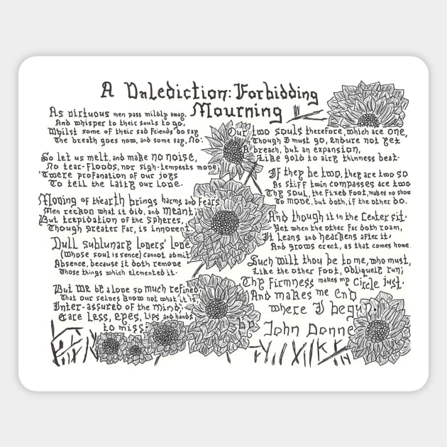 John Donne Poem: A Valediction, Forbidding Mourning Magnet by TheBookTreeFairy